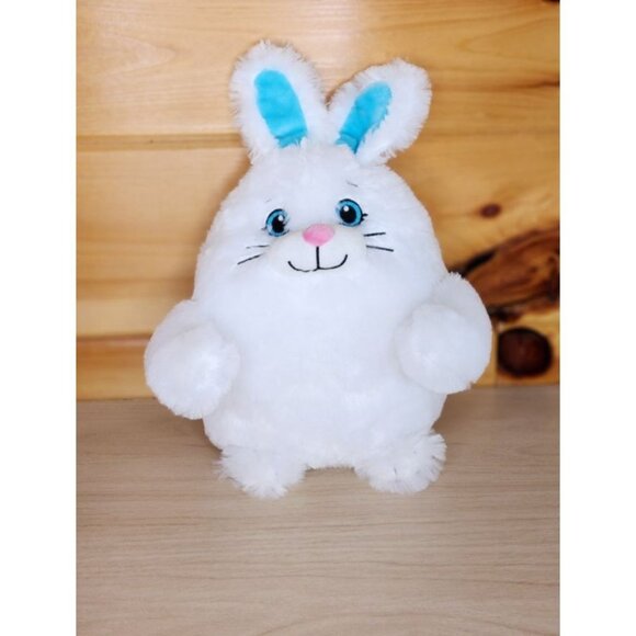 Braham Progressive Plush Bunny Rabbit White With Blue Ears Soft 10" - Picture 2 of 15